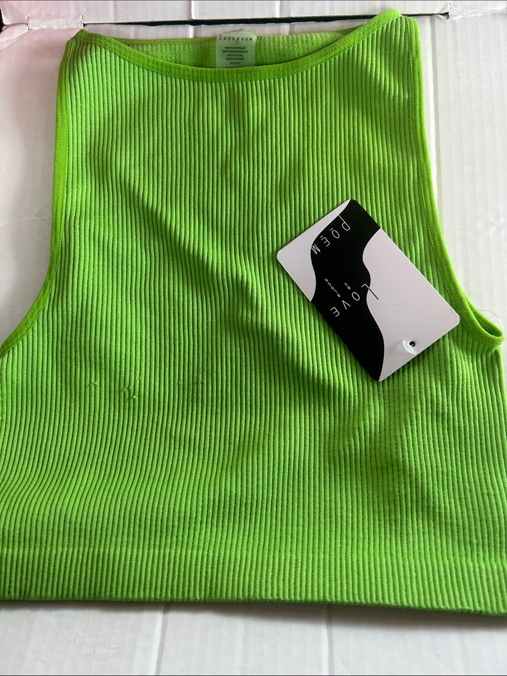 For bundles only - Love Poem Neon Green Ribbed Crop Top Tank S/M